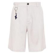 Paul & Shark Casual Beige Bomull Linne Shorts Beige, Herr