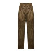 Isabel Marant Bronsfärgade Faux Mocka Byxor Brown, Dam