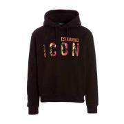 Dsquared2 Tryck Logo Hoodie Brown, Herr