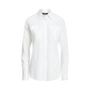 Ralph Lauren Vit Skjorta Långärmad Straight Fit White, Dam