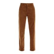 A.p.c. Corduroy Straight Cut Trousers Brown, Herr