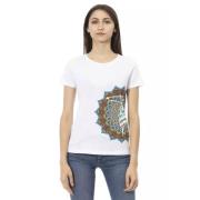 Trussardi Vit Bomull Kortärmad T-shirt med Framsida Tryck White, Dam