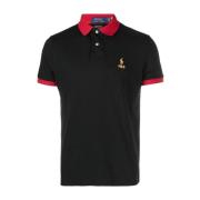 Polo Ralph Lauren Avslappnad Svart Bomull Kortärmad Polo Black, Herr