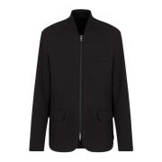 Armani Exchange Svart Bomber Dragkedja Jacka Black, Herr