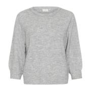 Kaffe Grå Melange Pullover Tröja Gray, Dam