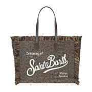 MC2 Saint Barth Fringe Vanity Väska med Broderad Logotyp Brown, Dam