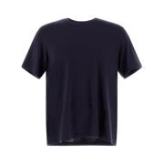 Herno Blå Crew Neck T-shirts med Metalllogo Blue, Herr