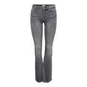 Only Grå Denim Flared Jeans Gray, Dam