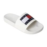 Tommy Jeans Klassiska Vita Slides Kvinnor Tofflor White, Dam