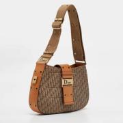 Dior Vintage Pre-owned Canvas axelremsvskor Brown, Dam