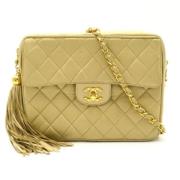 Chanel Vintage Pre-owned Laeder crossbodyvskor Beige, Dam