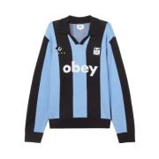 Obey Fotbollströja Jacquard Sweater Blue, Herr