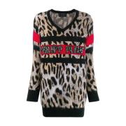 Philipp Plein Svart Textil Blus Pullover Rund Multicolor, Dam