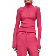 Patrizia Pepe Fuchsia Ull Turtleneck Tröja Pink, Dam