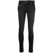 Diesel Svarta Skinny Jeans 2017 Stil Black, Dam