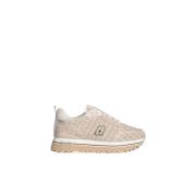 Liu Jo Monogram mocka sneakers med metalllogo Beige, Dam