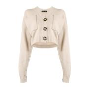 Proenza Schouler Beige Cashmere Cardigan Beige, Dam