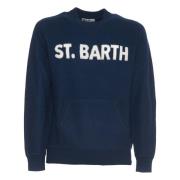 MC2 Saint Barth Lyxigt Blått Stickat Plagg Aw24 Blue, Herr