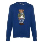 Polo Ralph Lauren Blå Casual Bomull Långärmad Pullover Blue, Herr