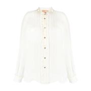 Michael Kors Casual Beige Button Down Blouse Beige, Dam