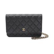 Chanel Vintage Pre-owned Laeder crossbodyvskor Black, Dam