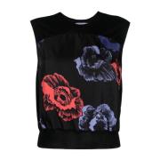 Salvatore Ferragamo Svart Ull Silk Casual Vest Black, Dam