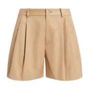 Ralph Lauren Haylill Plisserade Casual Shorts Beige, Dam