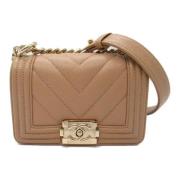 Chanel Vintage Pre-owned Laeder crossbodyvskor Beige, Dam