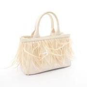 Prada Vintage Pre-owned Canvas handvskor Beige, Dam