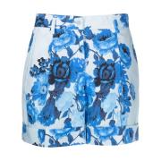 P.a.r.o.s.h. Blå Bomull Elegant Shorts Blue, Dam