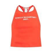 Stella McCartney Top med logotyp Red, Dam