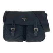 Prada Vintage Pre-owned Canvas crossbodyvskor Black, Dam