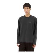 Stüssy Tvättad Crewneck T-shirt med Logobroderi Black, Herr