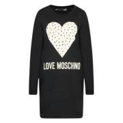 Love Moschino Blå Bomull Statement Klänning Blue, Herr