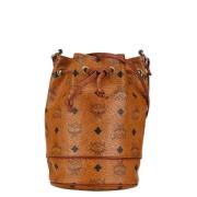 MCM Pre-owned Pre-owned Canvas axelremsvskor Brown, Dam