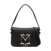 Love Moschino Svart Logotyp Axelväska Black, Dam