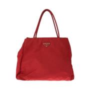 Prada Vintage Pre-owned Canvas totevskor Red, Dam