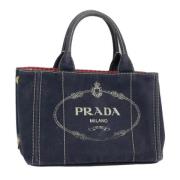 Prada Vintage Pre-owned Canvas prada-vskor Blue, Dam