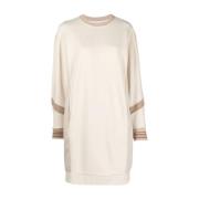 Eleventy Beige Casual Sweater med rund hals Beige, Dam