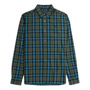 Fred Perry Tartan Twill Skjorta med Klassisk Krage Green, Herr