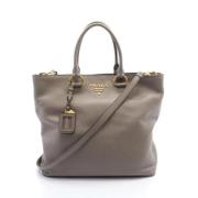 Prada Vintage Pre-owned Laeder handvskor Gray, Dam