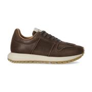 Emporio Armani Mörkbrun Sneaker med Kalvskinn Brown, Herr