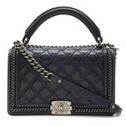 Chanel Vintage Pre-owned Laeder axelremsvskor Blue, Dam