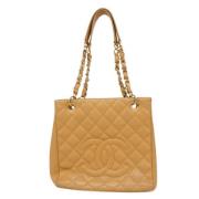 Chanel Vintage Pre-owned Laeder chanel-vskor Beige, Dam