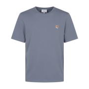 Maison Kitsuné Räv Huvud Patch T-shirt Blue, Herr