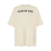 Fear Of God Beige Crew Neck T-shirt med Logo Print Beige, Herr