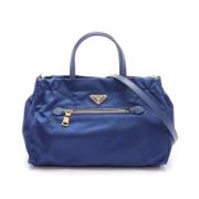 Prada Vintage Pre-owned Laeder handvskor Blue, Dam