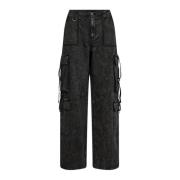 Copenhagen Muse Högmidjade acid wash jeans Black, Dam