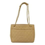 Chanel Vintage Pre-owned Canvas chanel-vskor Beige, Dam