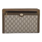 Gucci Vintage Pre-owned Laeder kuvertvskor Beige, Dam